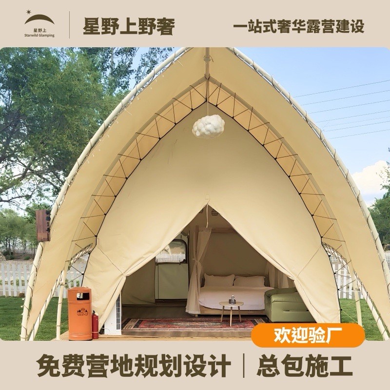 Delphinus+ Glamping Tent 4x6m Waterproof Canvas- Commercial Grade Luxury Tent