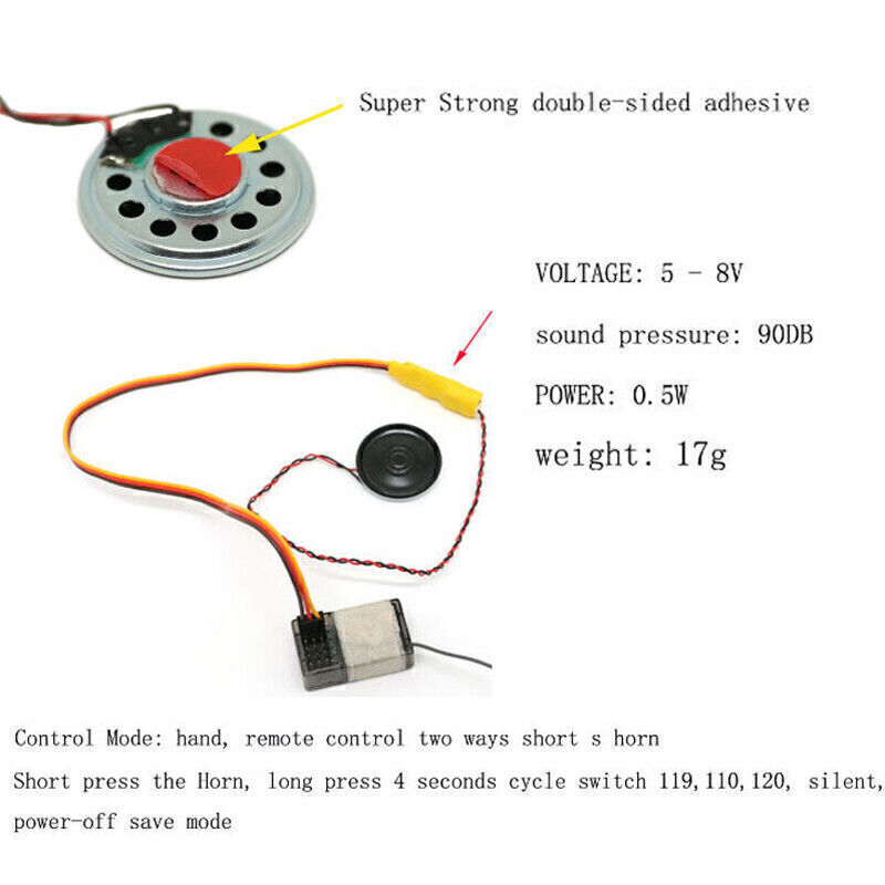 RC Mini Horn Speaker for Police Car/Fire Truck/Ambulance/Off-road Vehicle RC Car