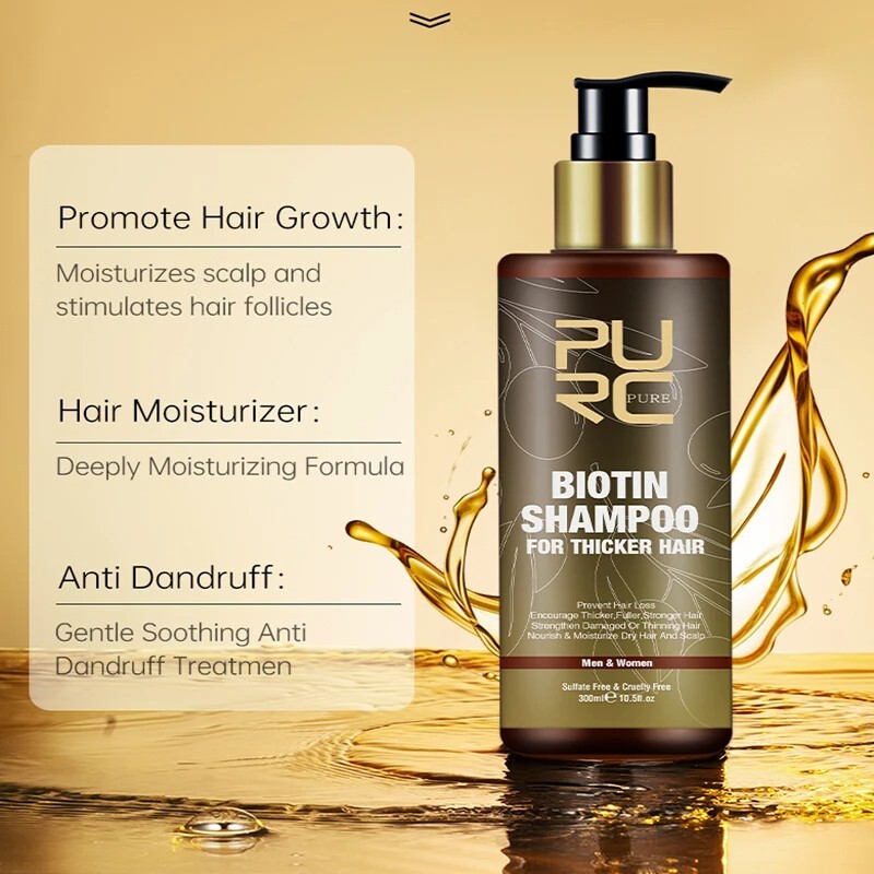 Biotin Hair Growth Shampoo Anti Hair Loss Treatment Scalp Repair Regrowth Unisex