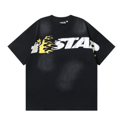 Hell Studios star Gel Sport Logo tee men's cotton washed short sleeved T-shirt