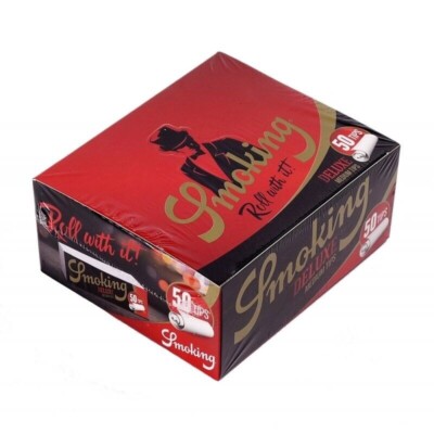 FILTRI IN CARTA SMOKING DELUXE MEDIUM SLIM TIPS PERFORATED DA 25 Blocchetti
