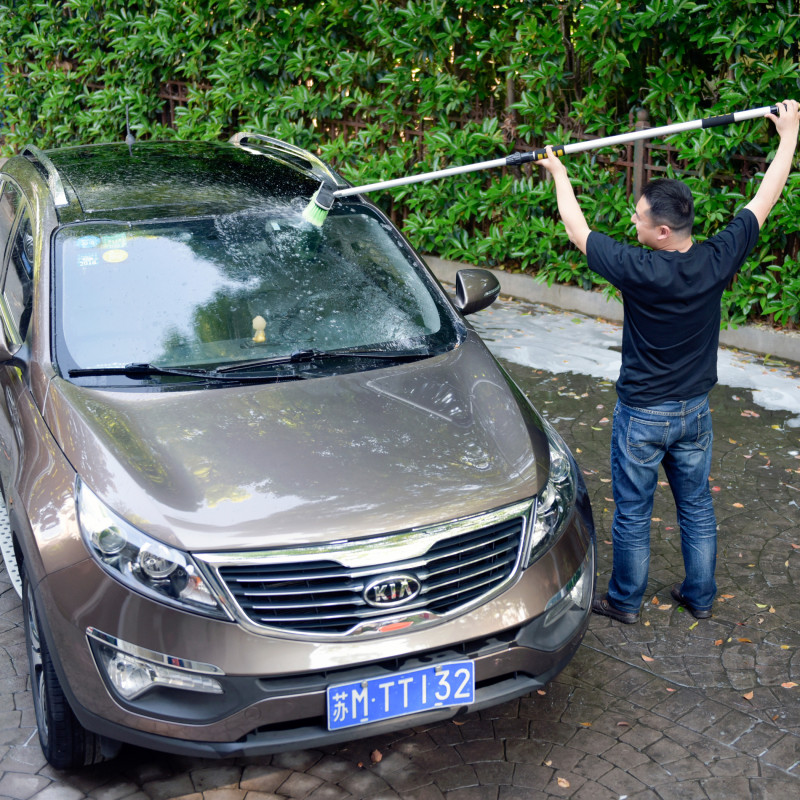 CarCarez Car Truck Boat RV 10" Heavy-Duty Flow-Thru Wash Brush Head Green