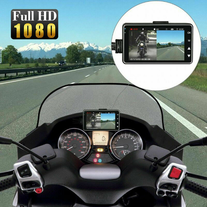 HD 1080P Motorcycle Driving Recorder DVR Camera Front Rear Dual Lens Dash Camera