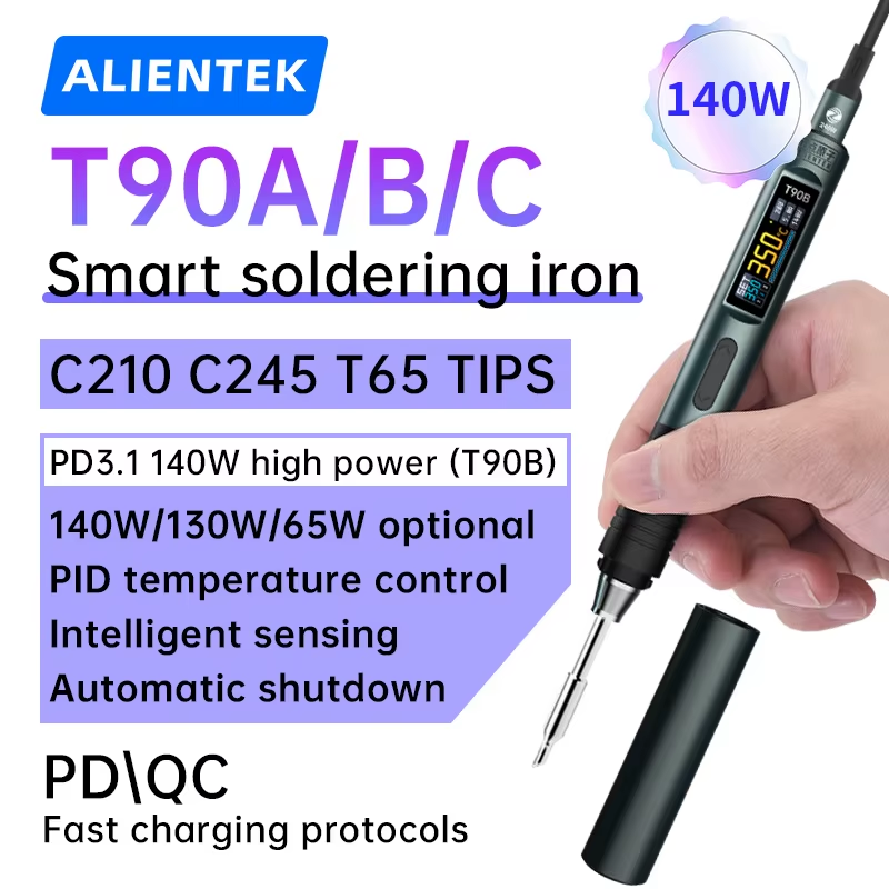 T90 Smart Soldering Iron PD 140W Adjustable Temperature DC 28V 80-450℃ Welding S
