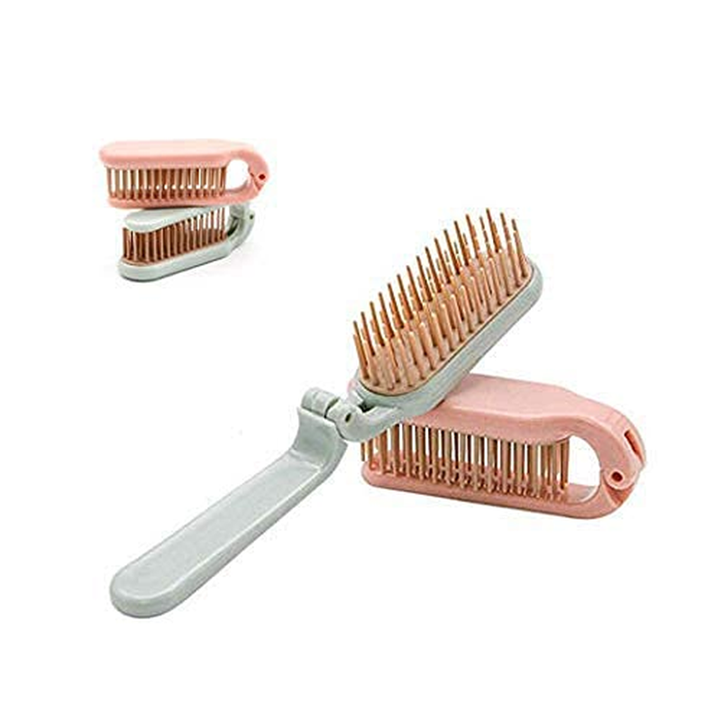 2 Pack Folding Hair Combs Hair Brush Compact Pocket Size Travel Purse Locker , B