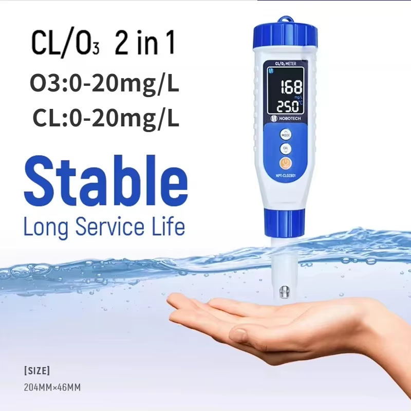 2 in 1 Pen Type Dissolved Ozone Meter 0-20mg/L Portable Residual Chlorine Detect