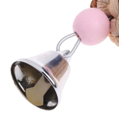 Pet Natural Grass Weaving Gnawing String Birds Parrot Chew Bells Funny Toys