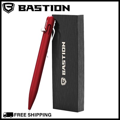 BASTION BOLT ACTION ALUMINUM RED PEN Metal Color Lightweight Tactical Pens NEW