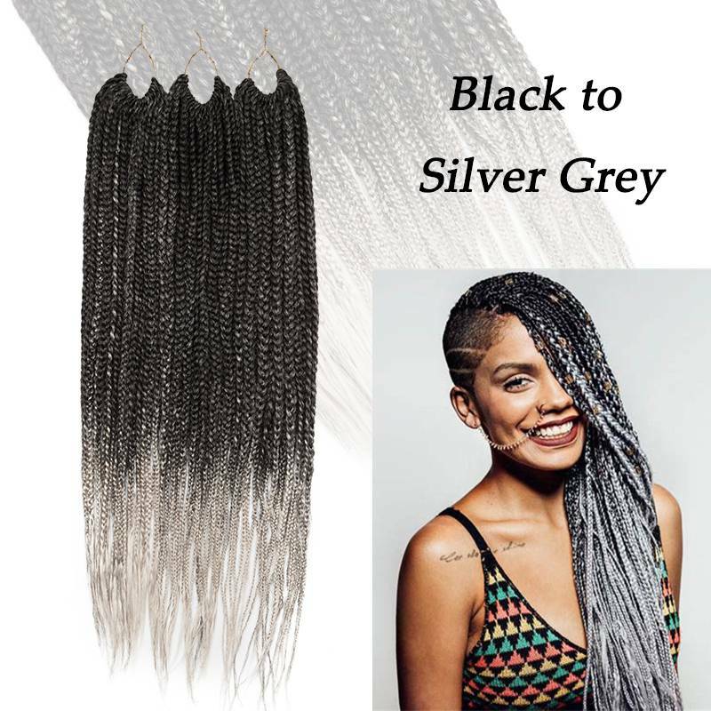 Long Afro Crochet Small Kanekalon Braids Box Braiding Hair Extension Ombre mix