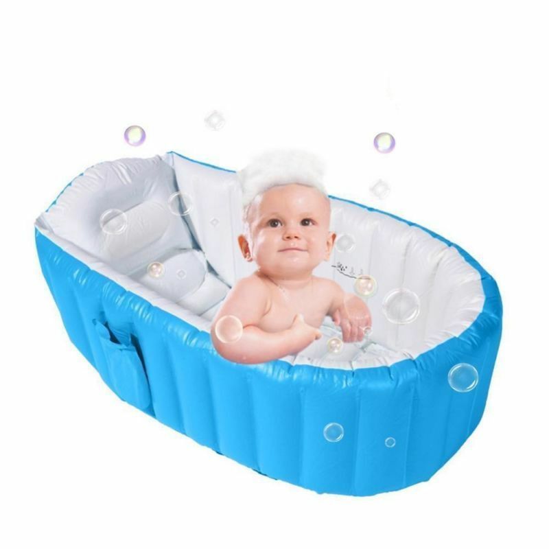 Baby Infant Inflatable Bath Tub Seat Mommy Helper Kid Toddler Portable