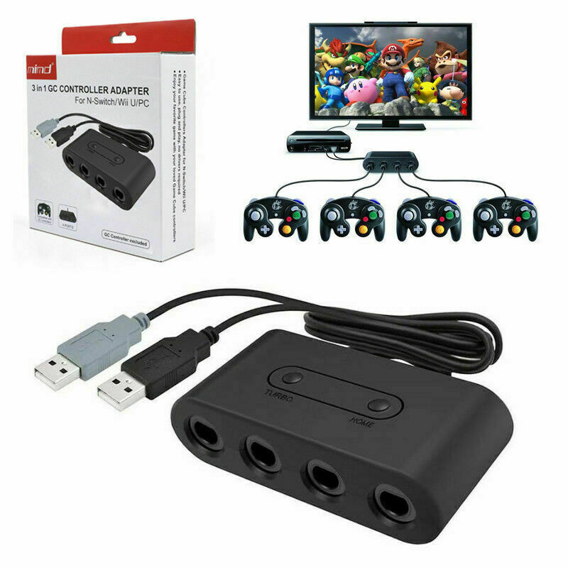 4 Port Gamecube Ngc Controller Adapter For Nintendo Wii U Switch And Pc Usb Ebay