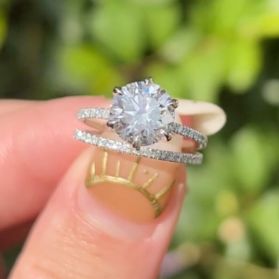 8mm round sale moissanite engagement ring