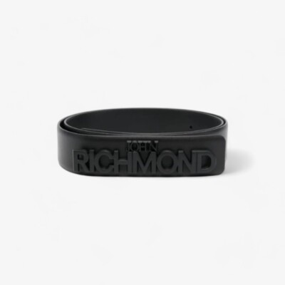 Женский ремень John Richmond Black из натуральной кожи со стальным логотипом Black JR-C106W