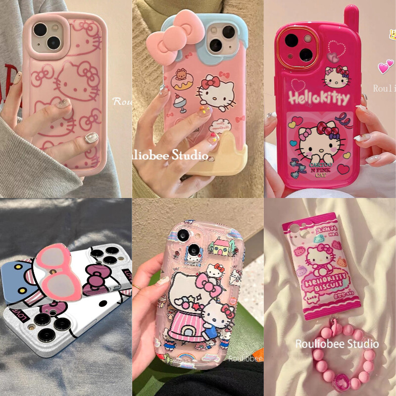 hello_Kitty_._._　iPhone14 proケース　ピンク For Apple iPhone 14 Pro Max 13 12 11 Hello Kitty Cartoon