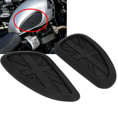 For Triumph Cafe Racer Motorcycle Tank Knee Pads Side Grip Decal Protect Rubber