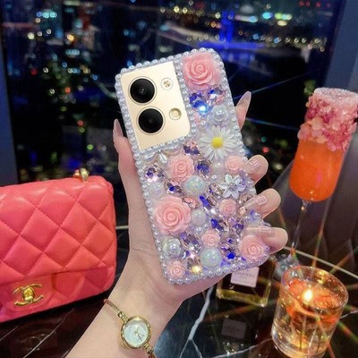3D Flower Diamond For Google Pixel 4 4A XL 5 6 7 8 Pro Soft Back Cover Case
