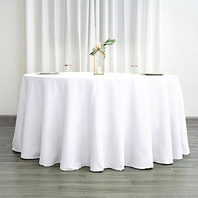 WHITE 120 Inch ROUND TABLECLOTH Wedding Decorations Party Ta