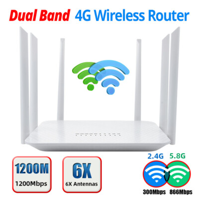 1200Mbps 3G/4G/5G LTE Wifi Router Dualband Modem Mobile Hotspot Unlock SIM Card