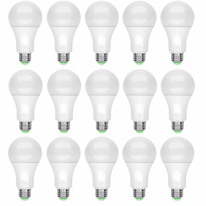15pcs Golf Ball Screw E26 LED Light Bulbs 15W Daylight White 6000K A19 100W Lamp
