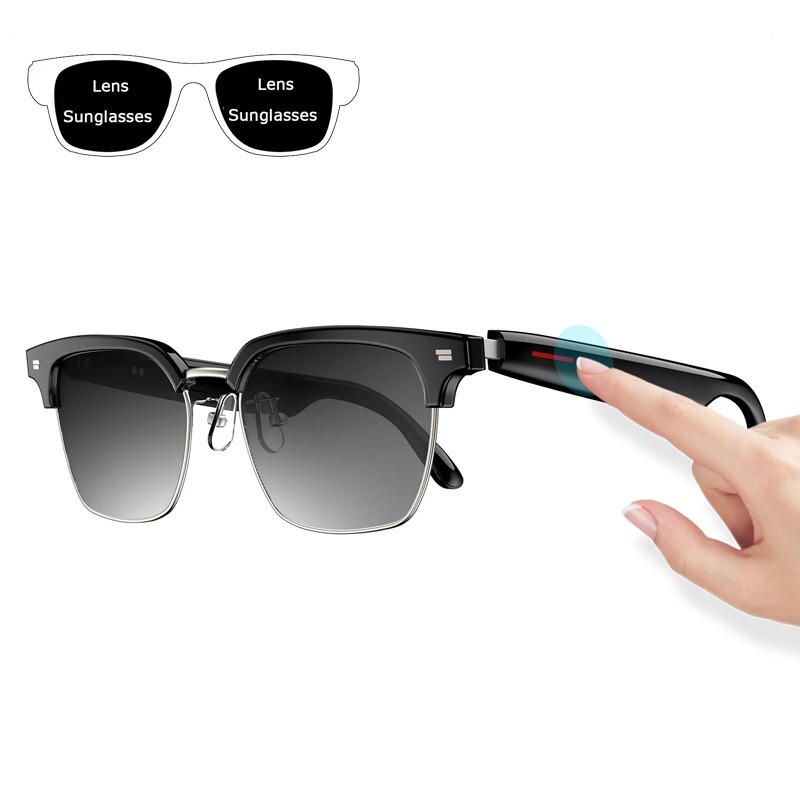 Smart Glasses Bluetooth Polarized Sunglasses Speaker Voice Assistant Headphones