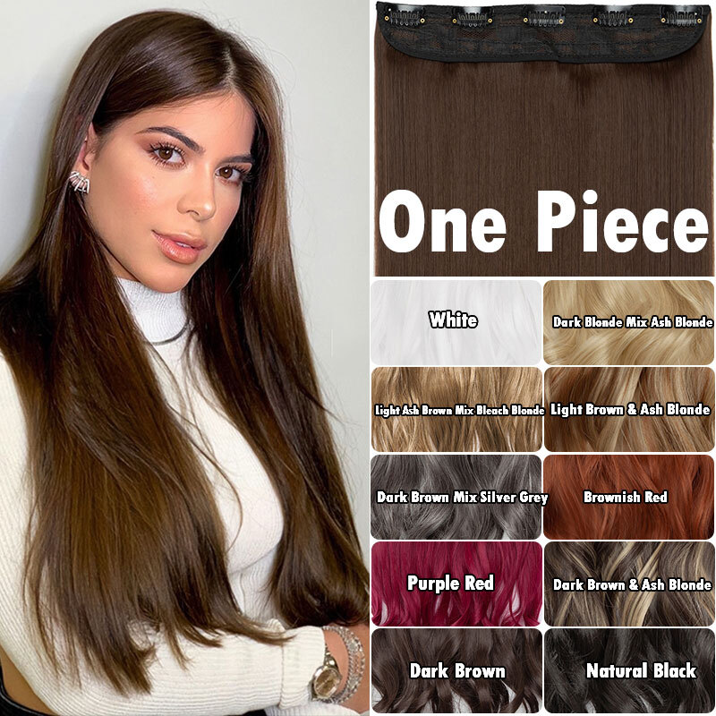 100% Thick Clip In On Half Full Head Hair Extensions Real Long AS Human Balayage