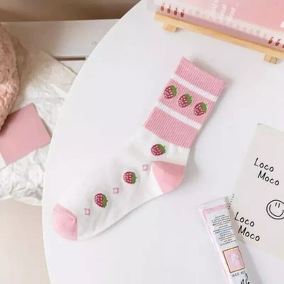 1 Pairs Womens Cotton Work Socks Lot NEW Spring Flower Casual Crew Socks 6-9