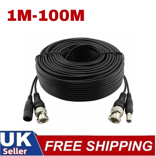 BNC CCTV CABLE VIDEO POWER LEAD FOR HIKVISION SWANN 1M 5M 10M 20M 30M 50M 80M