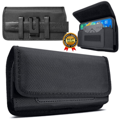 Nylon Pouch for iPhone 16 15 14 Plus 13 12 11 Pro XS Max Case Belt Clip Holster