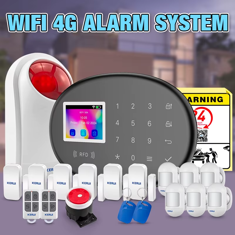 Wireless Home Alarm WIFI GSM 4G Burglar Alarm System W204 Tuya Smart Life APP Se
