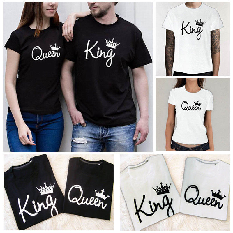 NEW King /& Queen Love Matching Shirts Couple Tee Tank Couple Tank Top