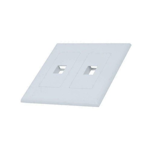 White 2-Gang Screwless Decora Wall Plate Cover with 1-Port Keystone Jack Insert