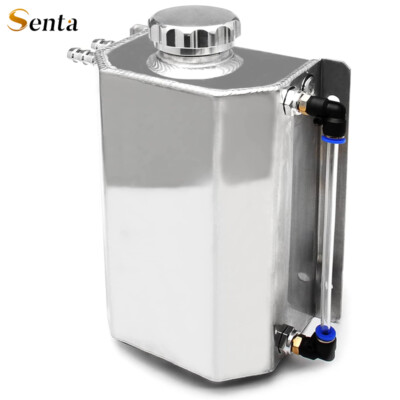 Universal 2L Aluminum Coolant Radiator Overflow Reservoir  Expansion Tank NEW