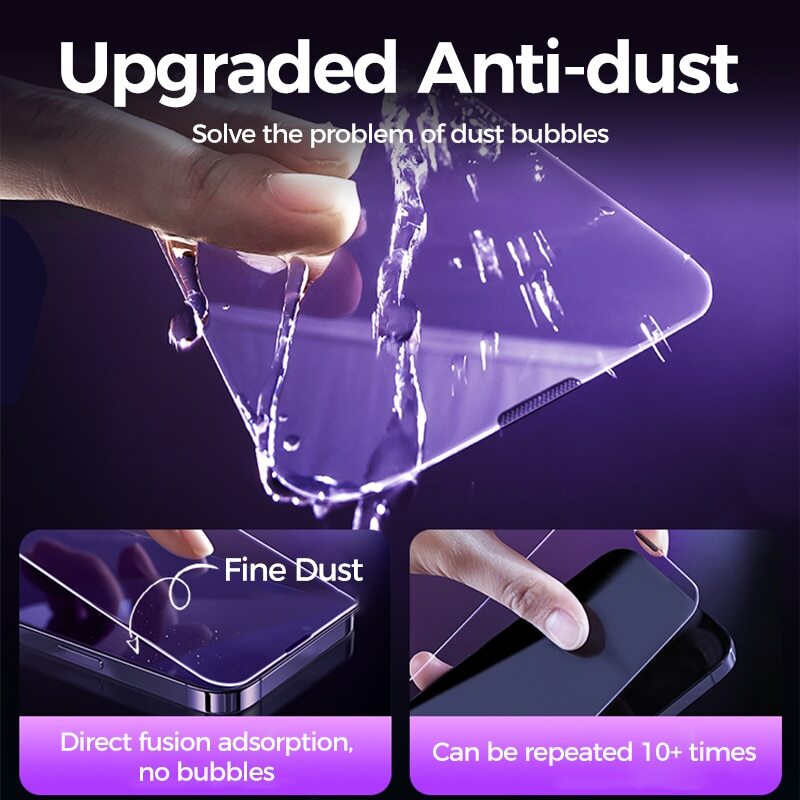 2PCS Privacy Clear Tempered Glass Screen Protector for iPhone 15 14 13 Pro Max