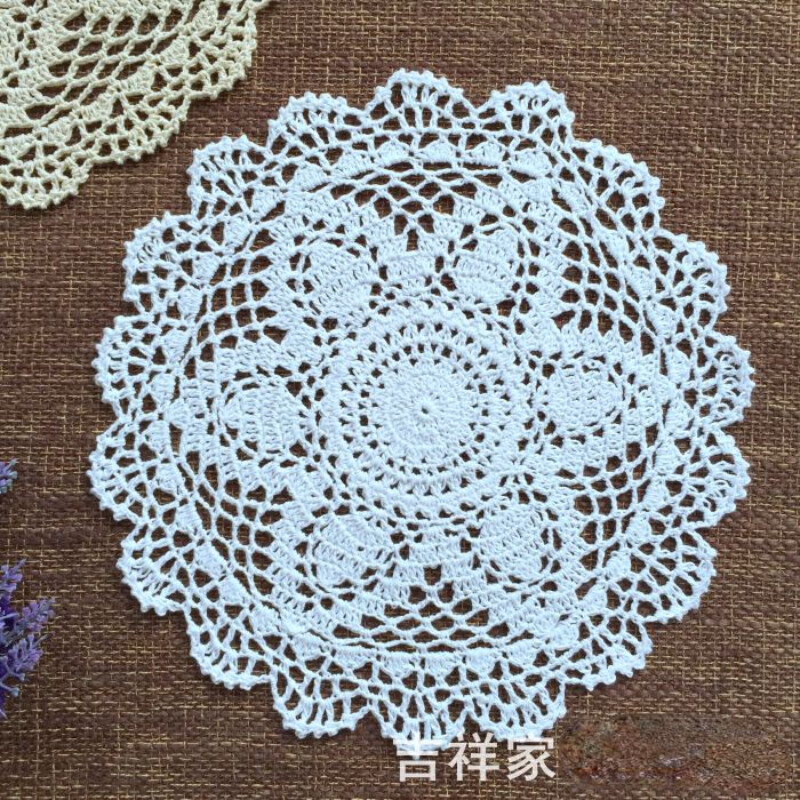 4 pcs/Lot Handmade Lace Crochet Placemats Hollow Doilies Table Mats Desk Pads