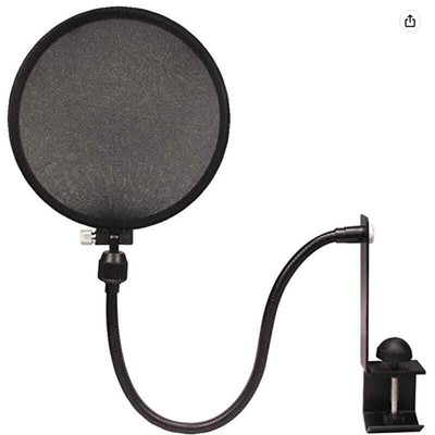 Nady 6-Inch Clamp On Pop Filter Wind Screen Gooseneck and Stabilizing Arm SPF1)