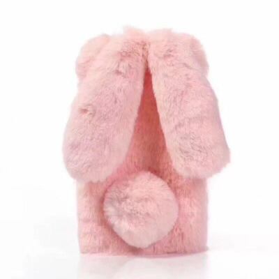Girly Rabbit Fur Bunny Shape Soft Fluffy Case For iPhone 15 13 14 Pro Max 12 7 8