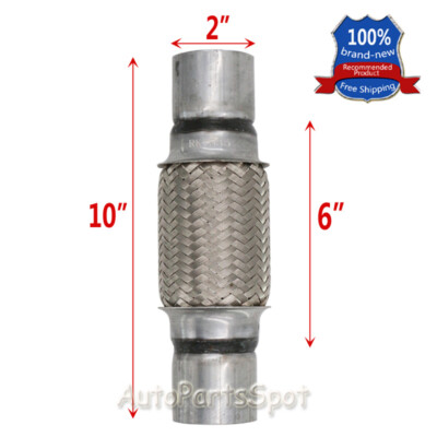 For Exhaust Flex Pipe 2'' x 6'' Heavy Duty Stainless Steel - RK7535 10''OL