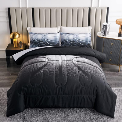 Teen Boy Comforter Set Full Basketball Bedding Set for Kids Boys
