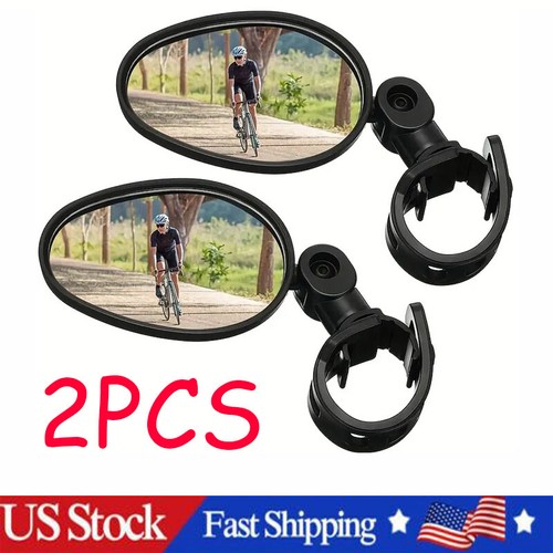2Pcs Bike Mirror Rotaty Round MTB Road Handlebar Bicycle Rea