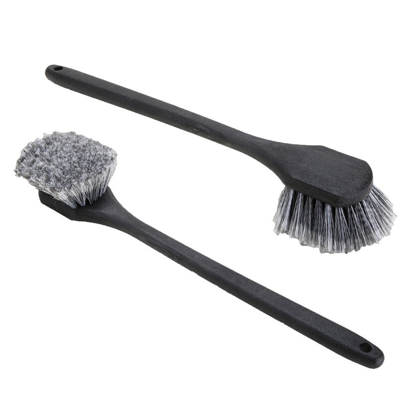 1X CarCarez Auto Tire Wheel Wash Detail Brush Long Straight Handle Soft Bristle 