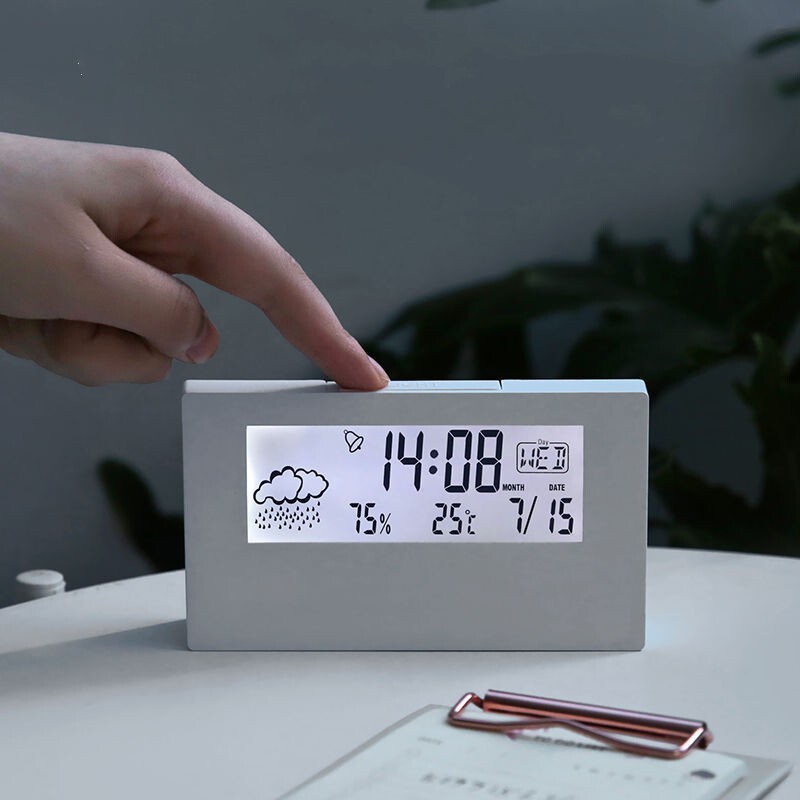 1PCS Temperature Calendar Number Clock Backlight Large Number Alarm Clock