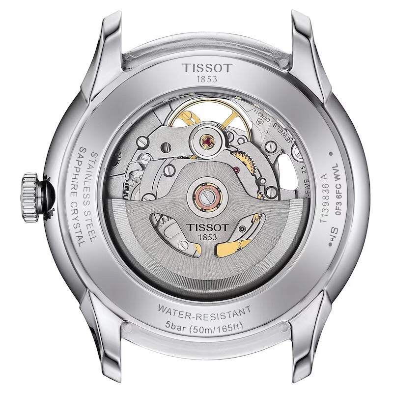 Pre-owned Tissot Chemin Des Tourelles 39mm Skeleton Green Strap Men's Watch T1398361626100