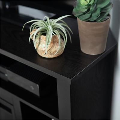 44" Engineered Wood Corner Fireplace TV Stand - Black