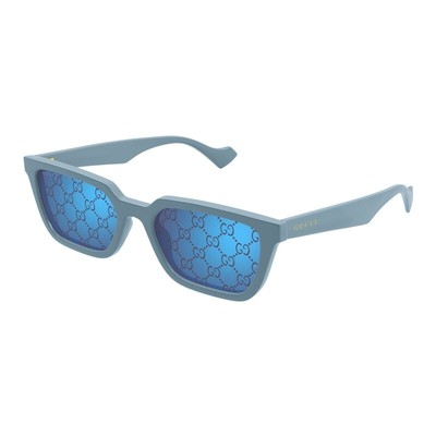 Pre-owned Gucci Gg1539s-003-55 Light Blue Sunglasses In Purple