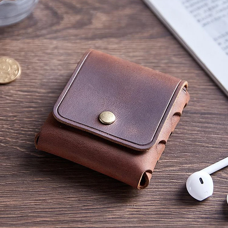 100% Genuine Leather Coin Purse for Men Women Female Cowhide Small Mini Bag