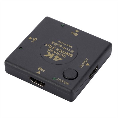 4K No Remote Control Three-port HDMI Switcher HD Video Converter Splitter