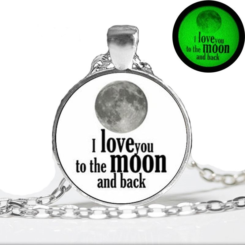Uk Glow In The Dark I Love You To The Moon Back Necklace