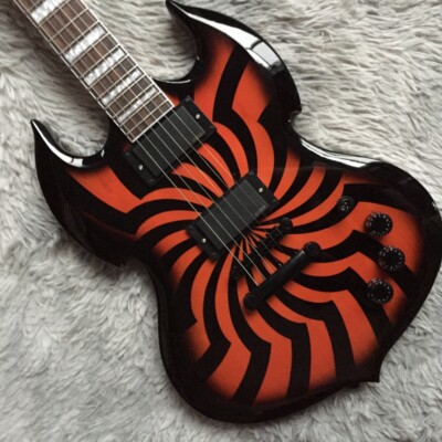 Orange SG Electric Guitar Solid Body Rosewood Fretboard HH Pickups Maple Neck