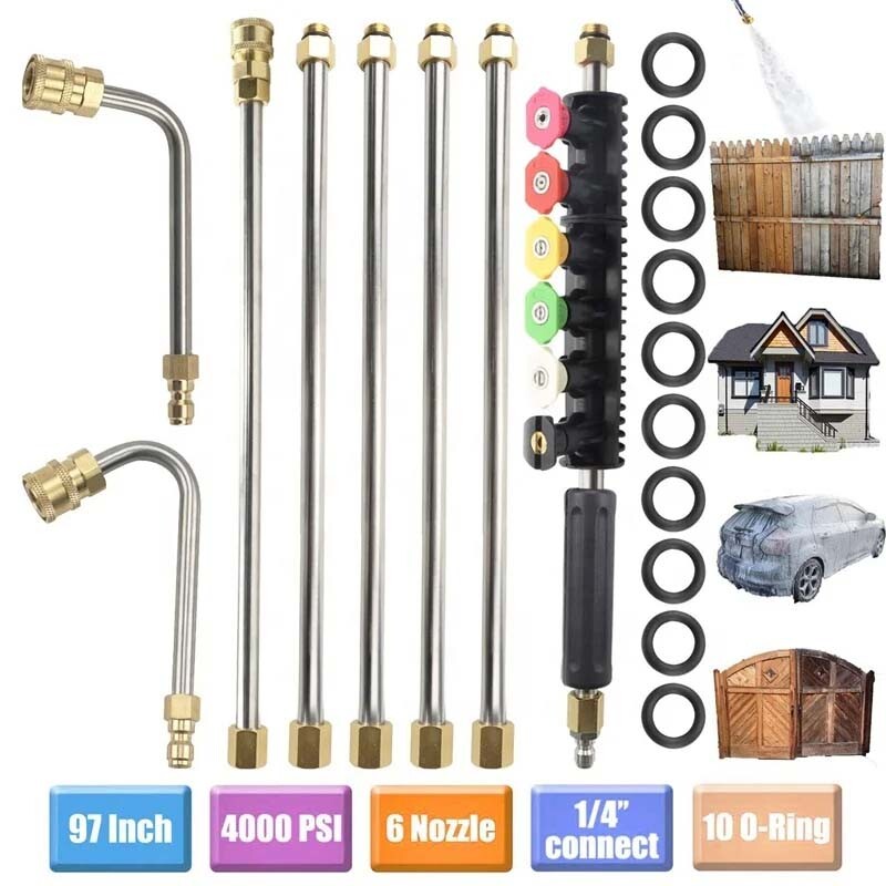 Pressure Washer Extension Wand Upgrade Power Washer Lance with Spray Nozzle Tips