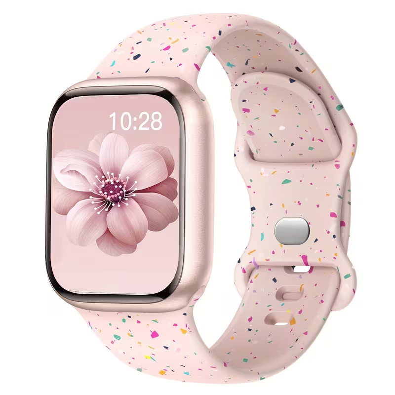 Shinny Powder Flowers Sport Bands Compatible with Apple Watch Band 38mm 40mm 41m
